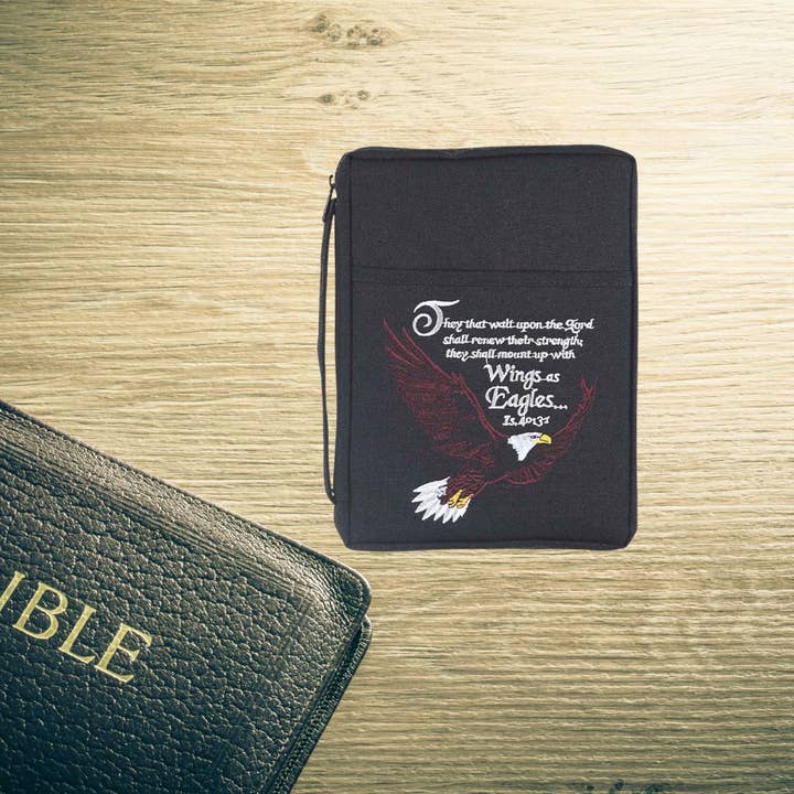 Dicksons - Wholesale Bible Cover - BIBL COV EAGLE EMBRD LG BLK POLYSTR