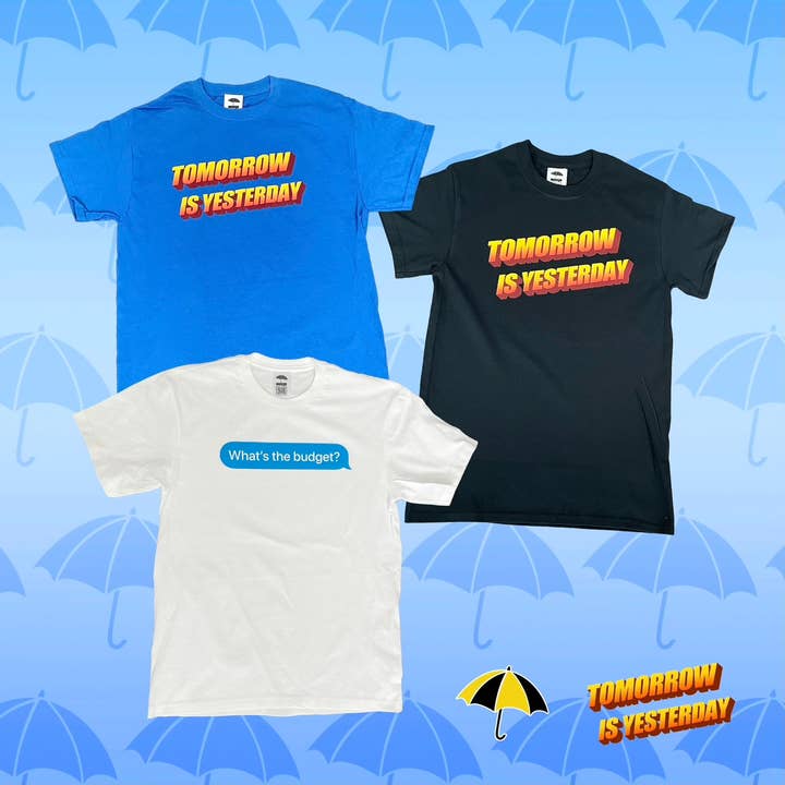 Imorgon är igår grafisk logotyp T-Shirt för wholesale av Tomorrow is Yesterday