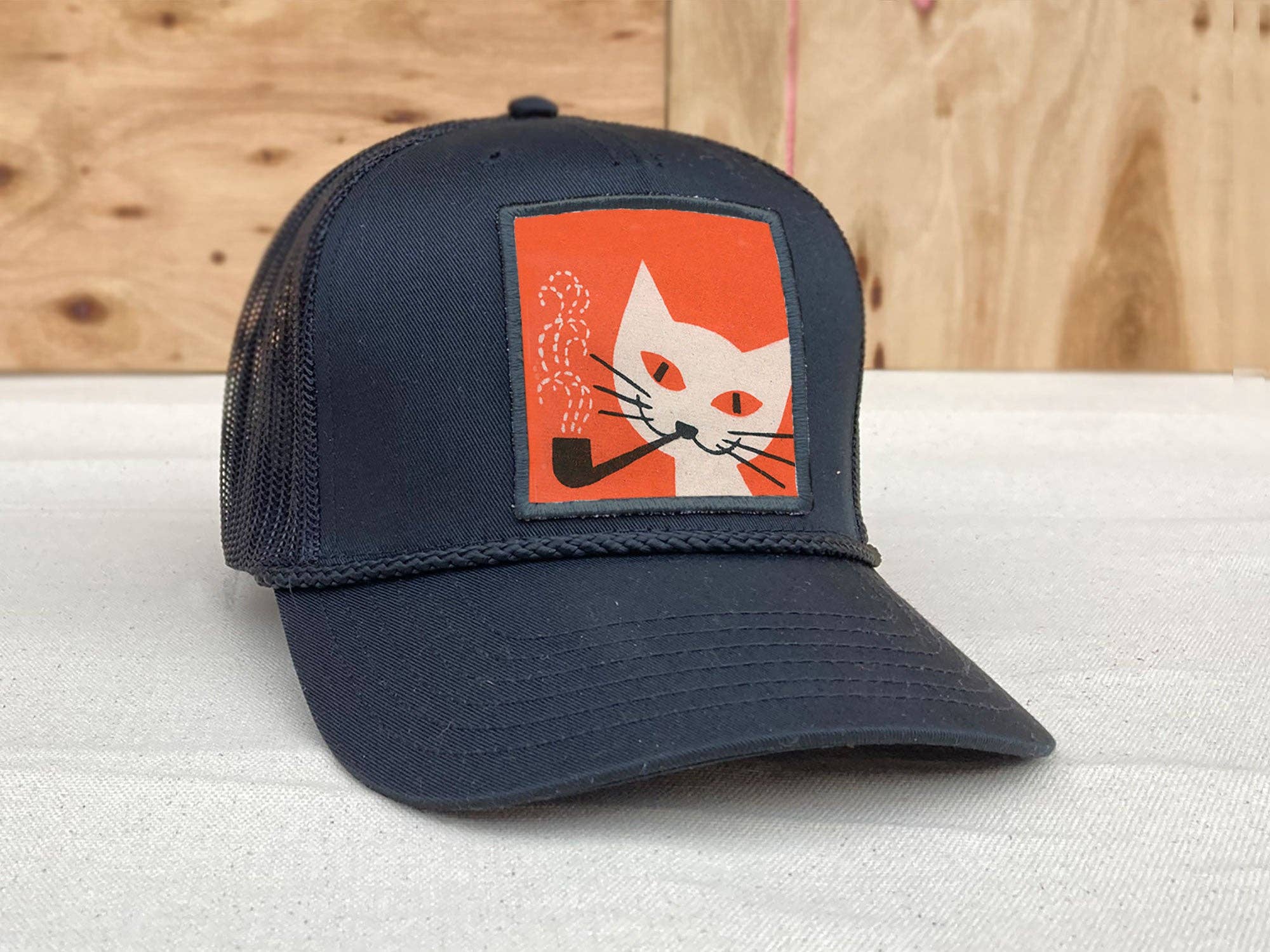 backerton - Wholesale Trucker Hat - Unisex - Cat Pipe -  Stanley Trucker Hat0