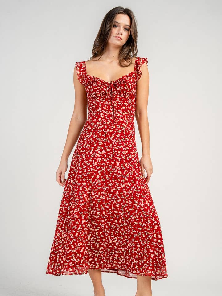 BD13245B / MIDI-JURK MET RUCHES EN VOLANTMOUWEN voor wholesale door BEIVY & COLLABO