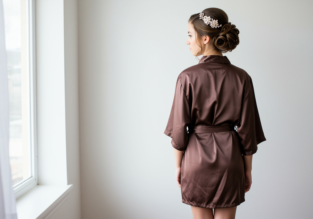 The Blissful - Vente Peignoir – femme - Peignoirs courts en satin personnalisés pour la mariée et les demoiselles d'honneur2