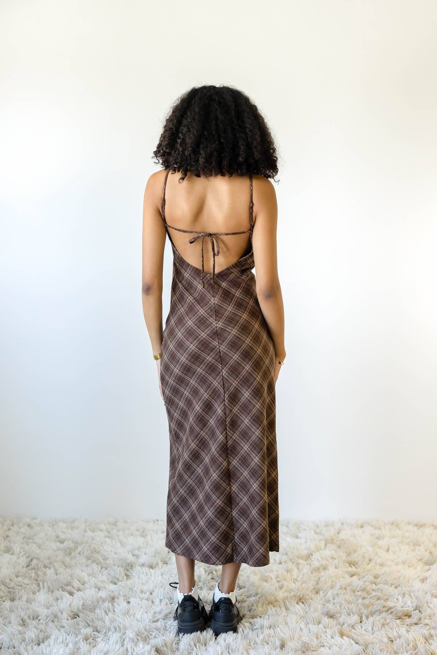 Nectar Clothing – Engroshandel Kjole - Dame – Plaid Maxi Kjole14