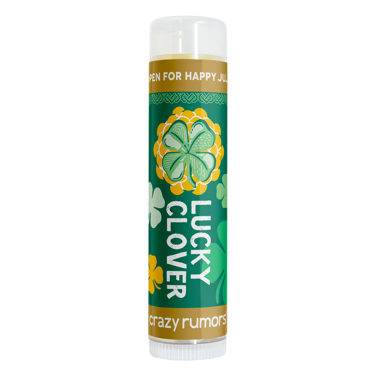 Crazy Rumors – Engroshandel Læbepomade – Helt naturlig, vegansk Happy Juju-Lucky Clover læbepomade gaveæske2