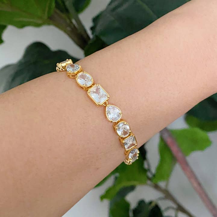 Ellison+Young - Wholesale Tennis Bracelet - Sparkling In Shapes Bracelet