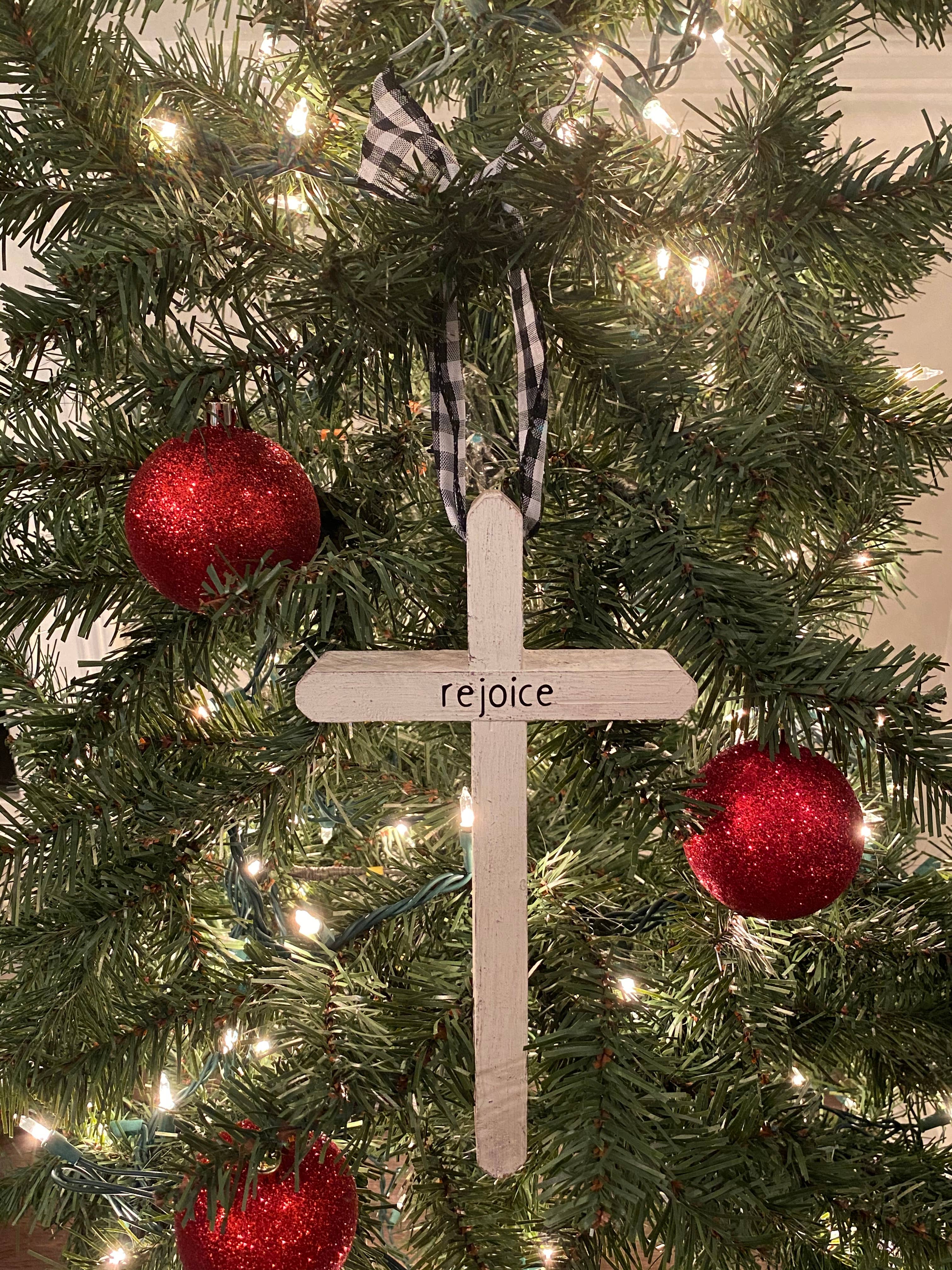 Joshua Jar – Großhandel Verzierung – Weihnachtsschmuck „Rejoice Cross“, rustikal1