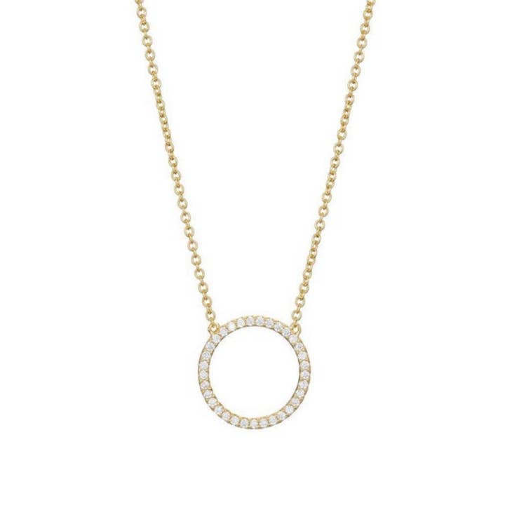 Modern Opus - Wholesale Pendant/Charm Necklace - Gold Plated Silver Necklace with 'O' Pendant