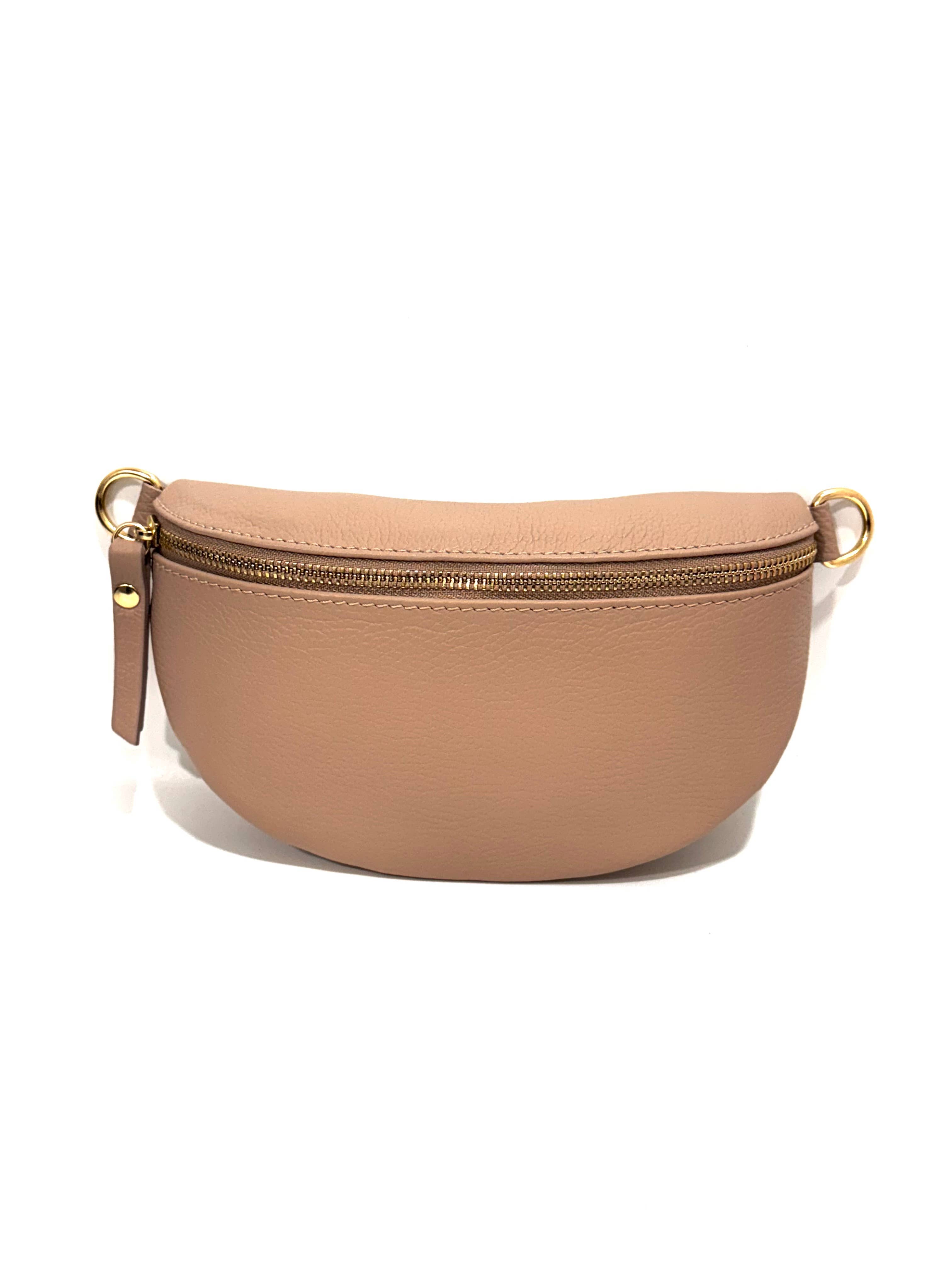 Cassette Barcelona - Wholesale Belt Bag - Women's - Cassette - Genuine Leather Fanny Pack Poudre