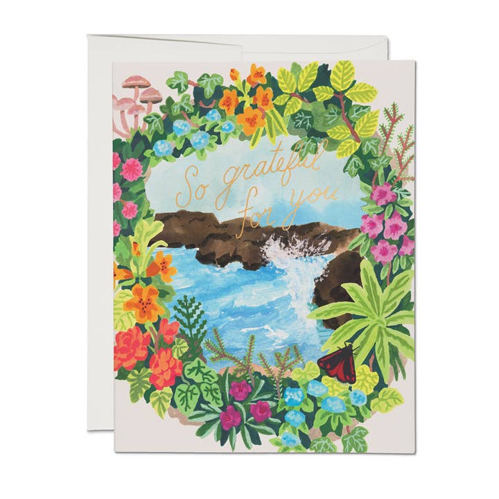 Red Cap Cards - Vendita all'ingrosso Biglietti di ringraziamento - Biglietto di auguri di ringraziamento Ocean Vignette