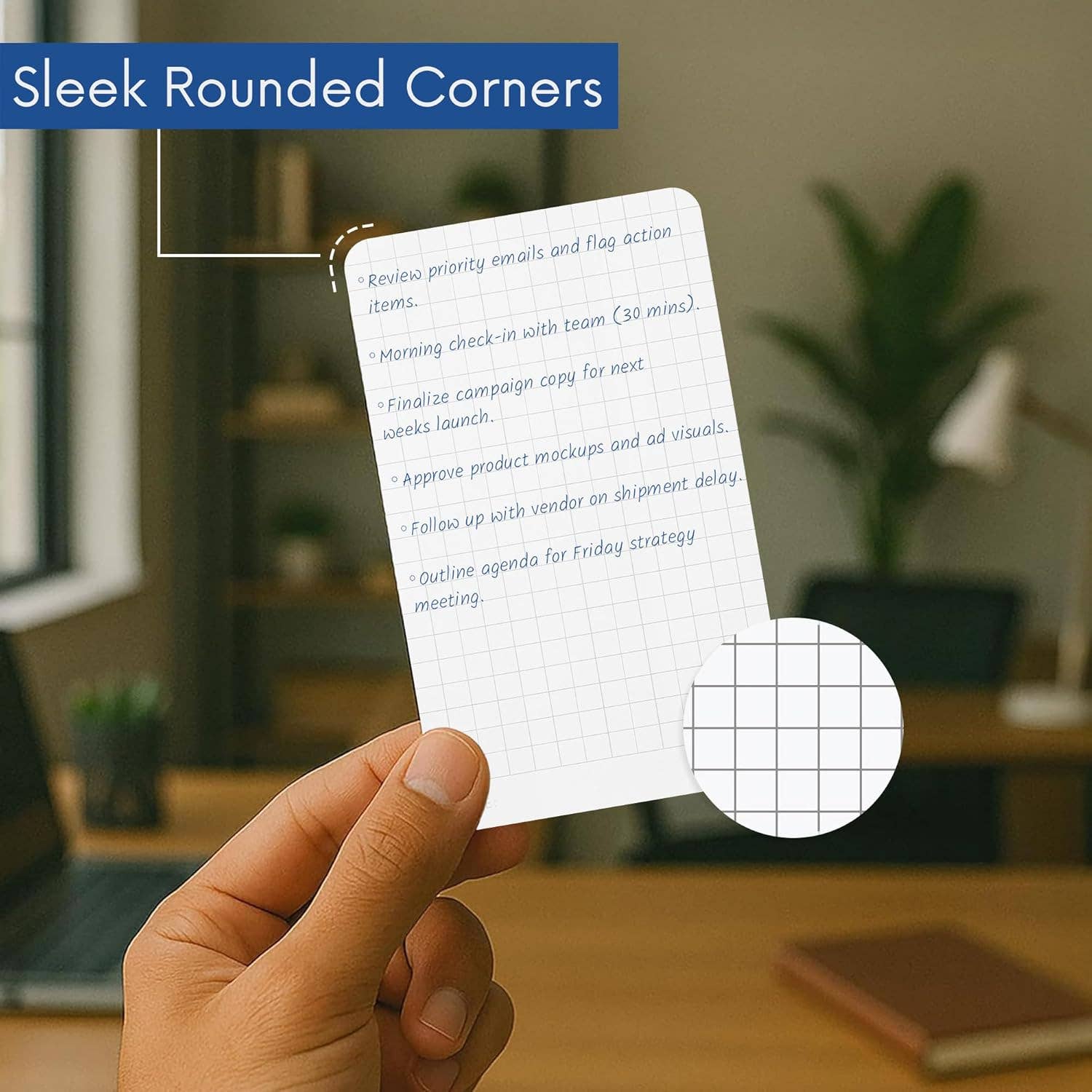 Notsu - Wholesale Stationery/Notecard Set - Graph Grid Note Cards (50 ct) | Thick Graphing Index Cards4