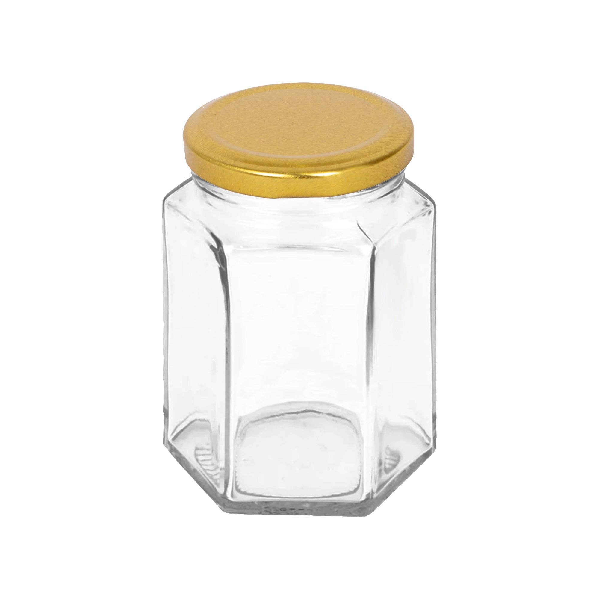 Rinkit Ltd – Jarra por atacado – Frasco de Vidro Hexagonal para Compota com Tampa de 250ml7