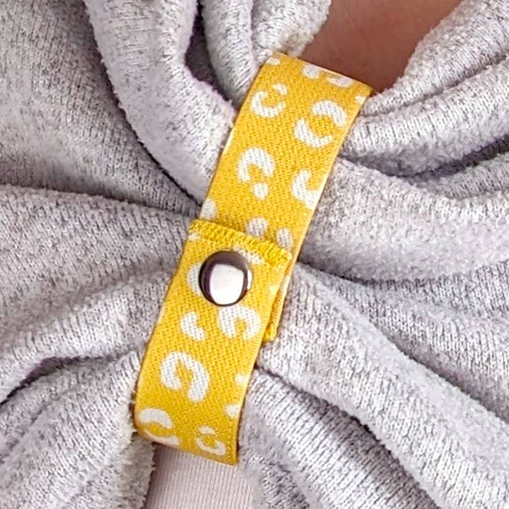 Clip pour vêtements d'allaitement à imprimé léopard jaune V2 pour la vente par T & Belle