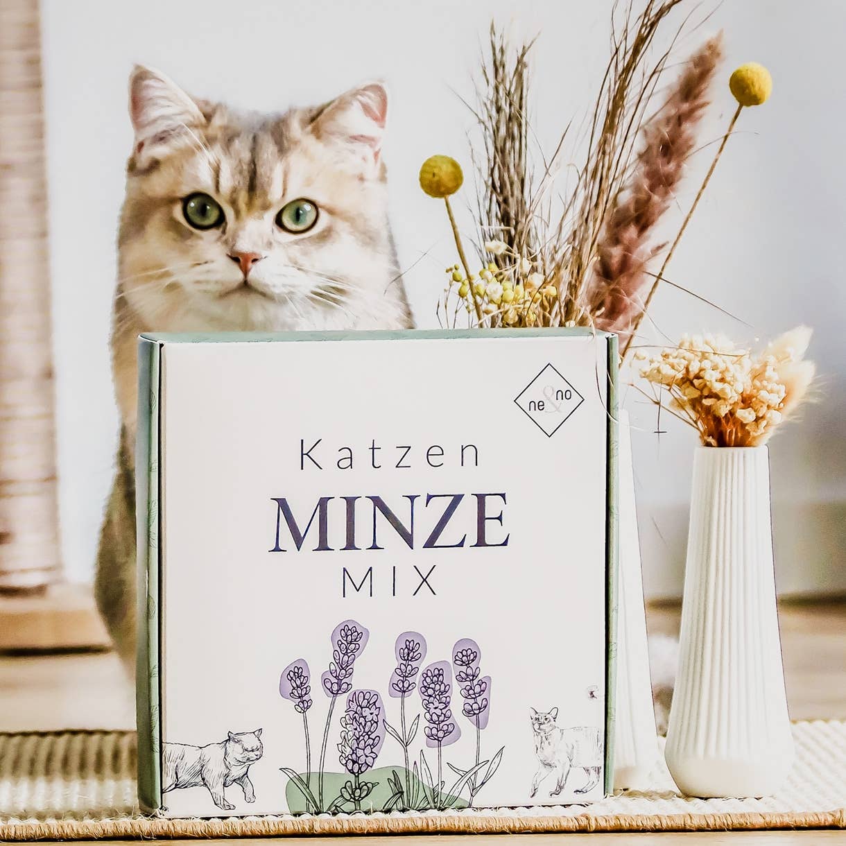 ne&no – Großhandel Nahrungsergänzungsmittel für Haustiere – Katze – ne&no® Katzenkräuter Mix - 3er Set - in edler Geschenkbox1