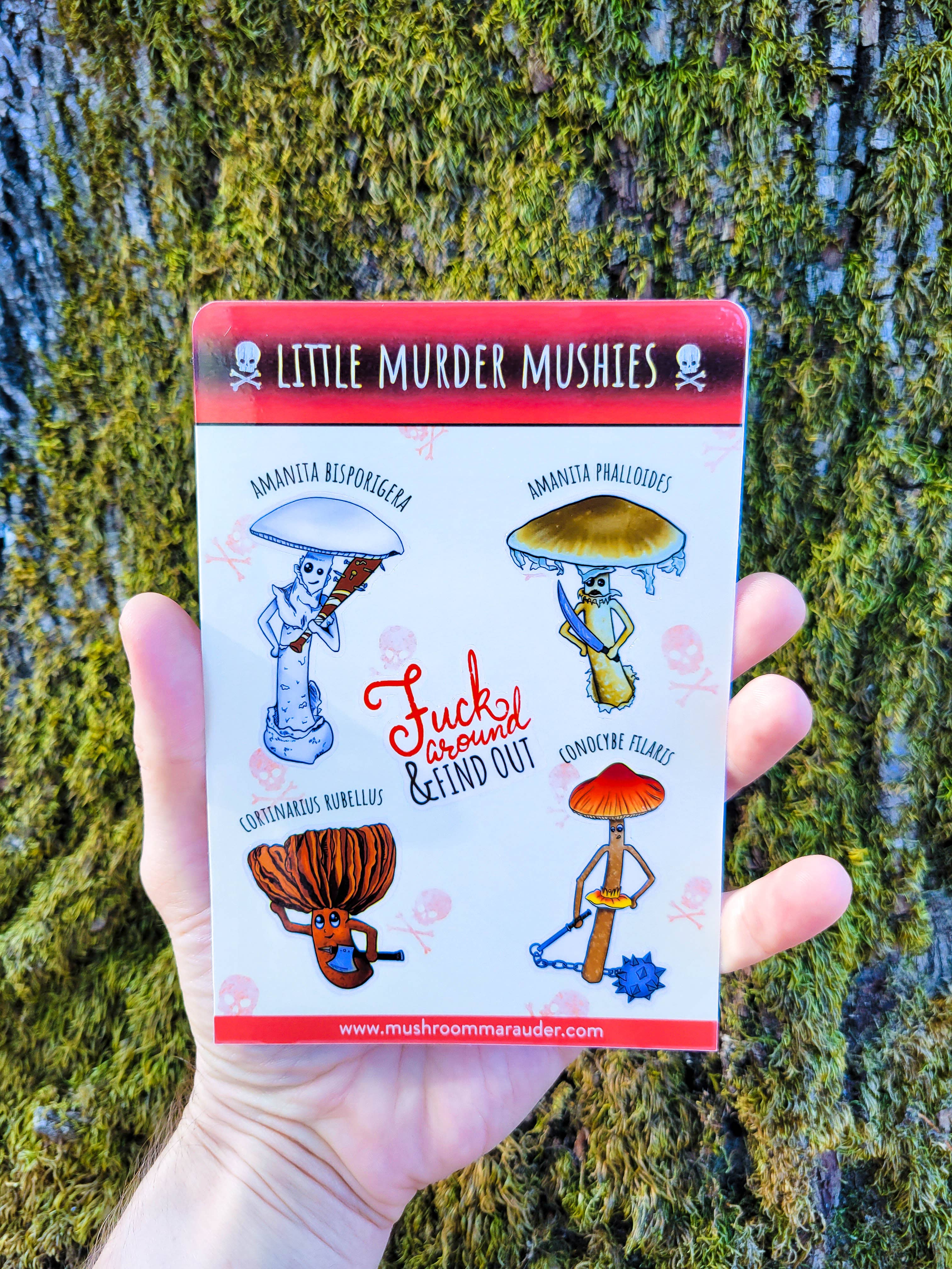 Mushroom Marauder – Großhandel Aufkleber – Little Murder Mushies | Stickerbogen mit 4 Tödlichen Pilzen2