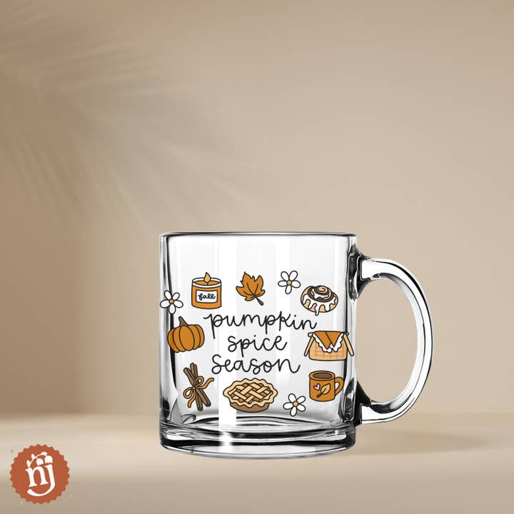 Nearly June Design Co - Wholesale Coffee Mug - Pumpkin Spice Season Glass Mug1