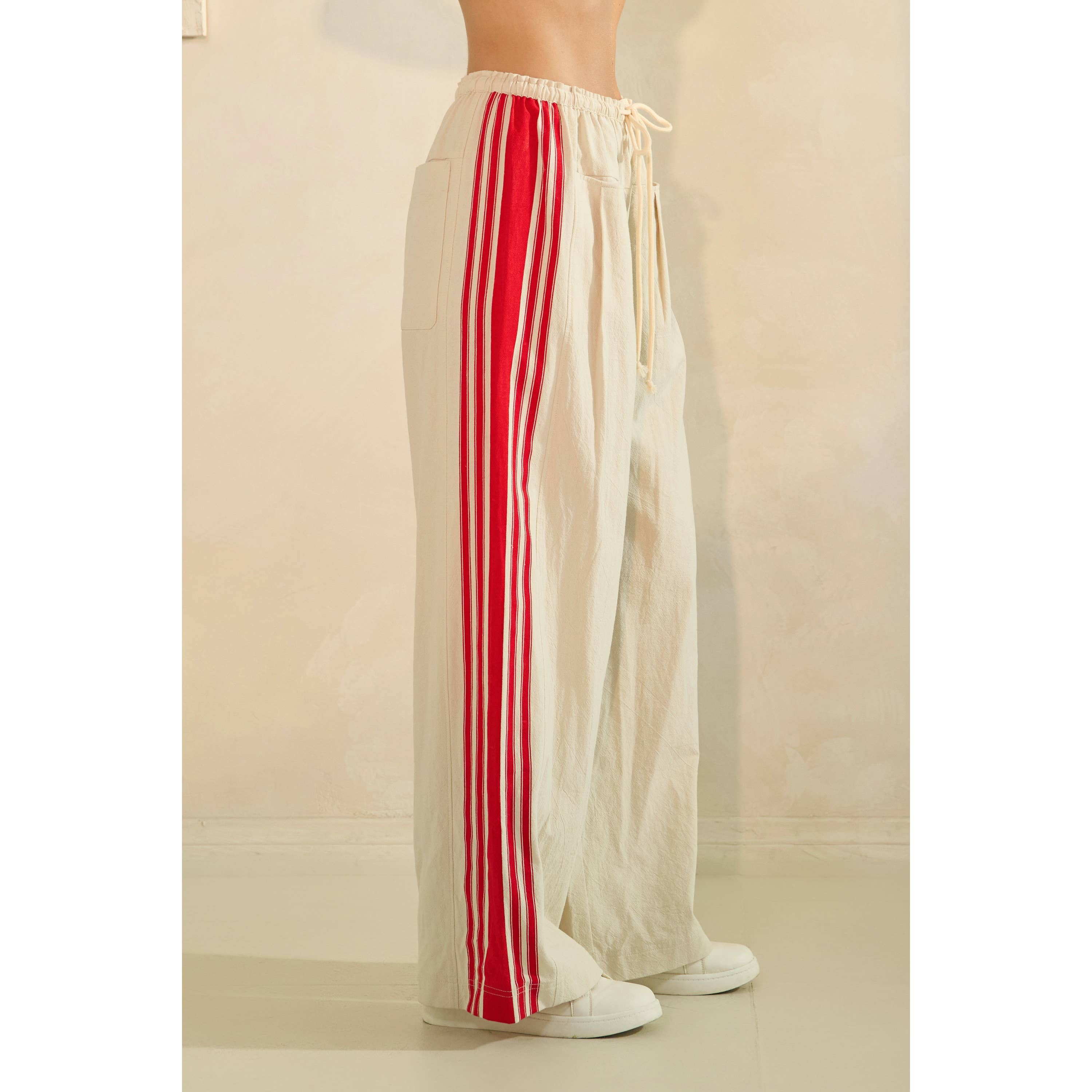 Ivory Sport Striped Wide Legged Pants for wholesale on Faire11