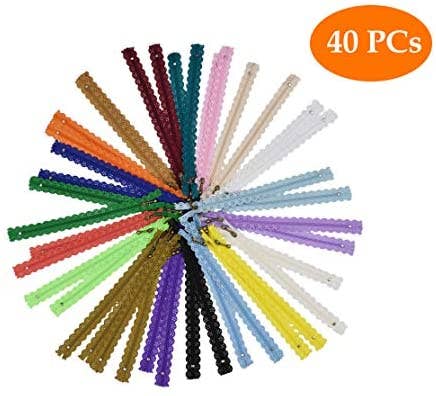 Mandala Crafts - Wholesale Craft Sewing Kit - Lace Zippers for Sewing, Exposed Novelty Zippers with Decorative Lacy Edge for Sewing; Bulk 40 PCs, 20 Assorted Colors; by Mandala Crafts7
