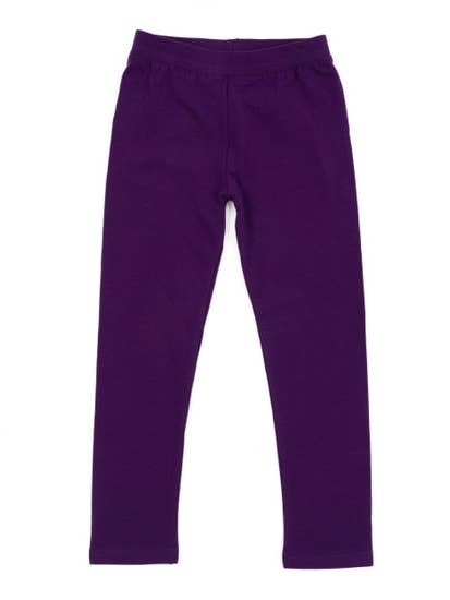 Solid Purple School Spirit Uniform KIDS Leggings for wholesale by Love 4 Leggings