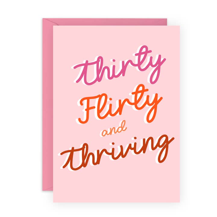 Central 23 Cards – wholesale Birthday card – THRITY FLIRTY AND THRIVING Birthday Card for Her