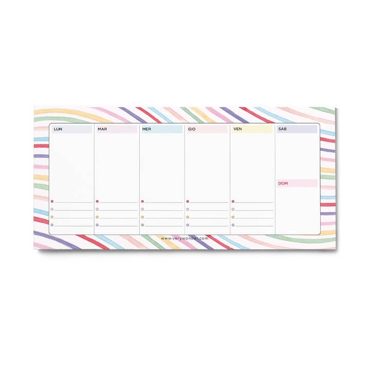 Planificador de Mesa Semanal Pequeño - Olas Arcoíris para venta al por mayor de Very Wonder di Chiara Veri
