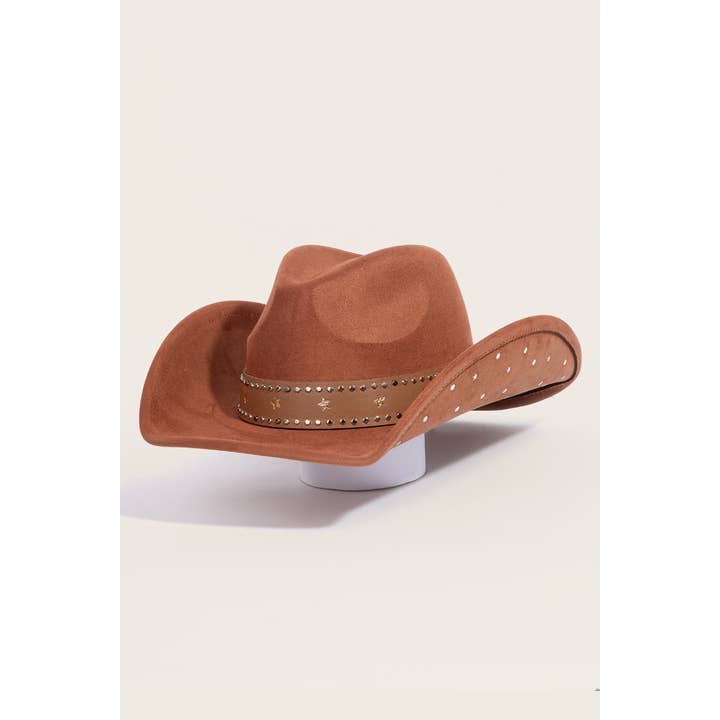 Anarchy Street - Wholesale Fedora - Women's - Studded Star Brim Western Cowboy Hat