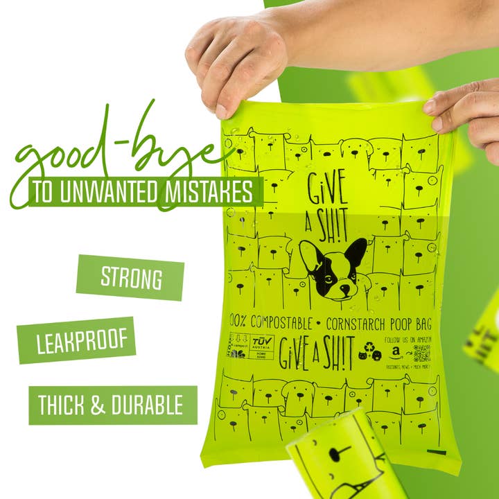Give A Sh!t - Wholesale Pet Poop Bag - 100% Certified Home Compostable Dog Poop Bags - 120 Bags