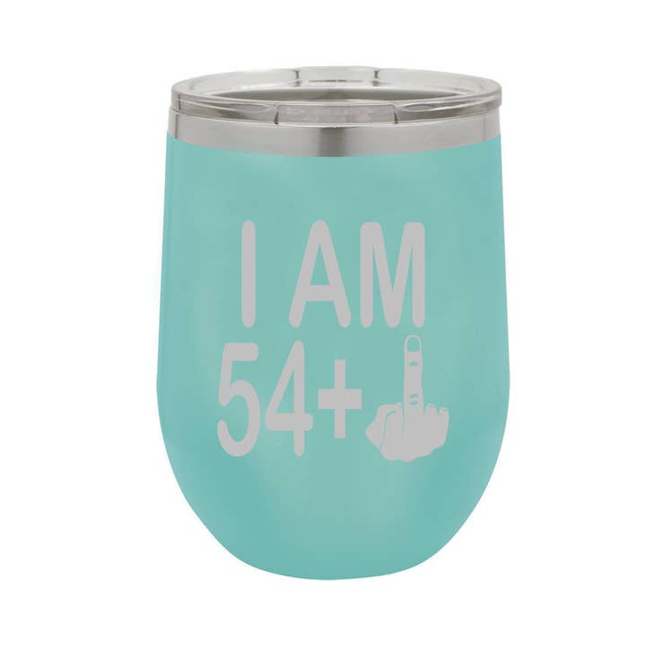 Calm Down Caren - Wholesale Insulated Mug/Tumbler - I am 54 + Middle Finger Polar Wine Tumbler - 55th Birthday