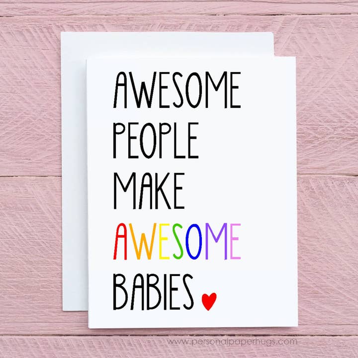 Rainbow Baby Shower Card til Nye Forældre, Tillykke Kort til Ny Baby for engroshandel hos Personal Paper Hugs