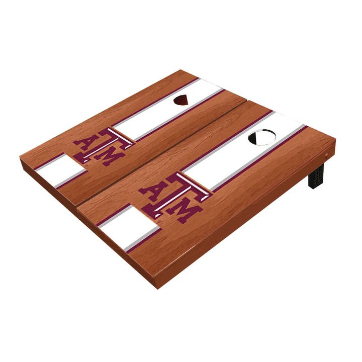Texas A&M Aggies Rosewood Stripe All-Weather Cornhole Set for wholesale by Skip's Garage