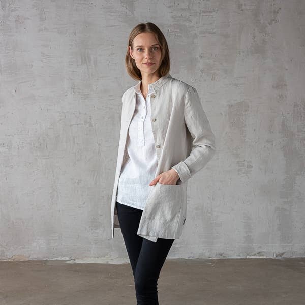 LinenMe - Wholesale Jacket - Women's - Linen Jacket Short Silver Paolo