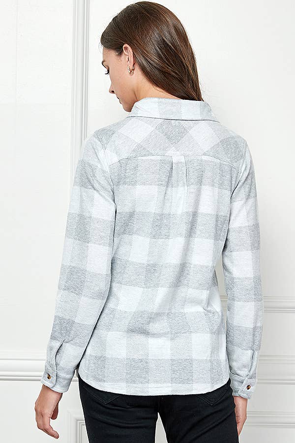 Veracci - Wholesale Button Down Shirt - Women's - Stretch button Up Women Plaid Sweater Shirt31