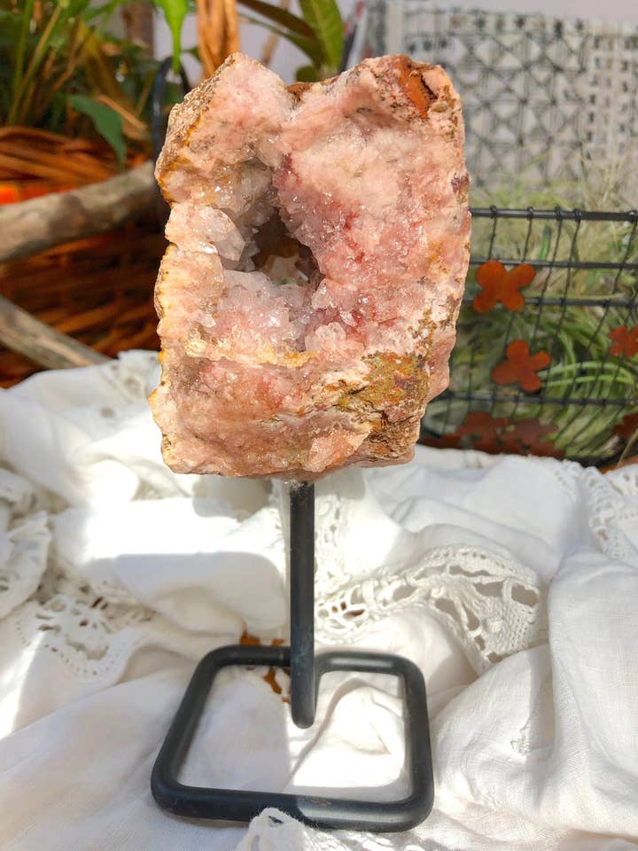 Pink Amethyst Portal Crystal Cluster with Custom Stand #2 for wholesale by MercuryX Shop