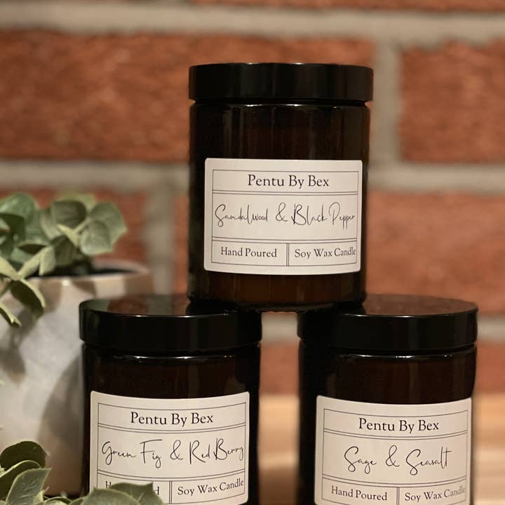 Pentu By Bex - Vente Bougie en bocal - Bougie en cire de soja Amber Jar Single Wicked 180 ml2