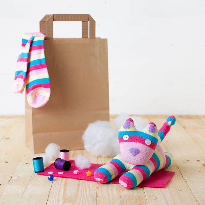 Sock Kitty Craft Kit for wholesale by Sock Creatures