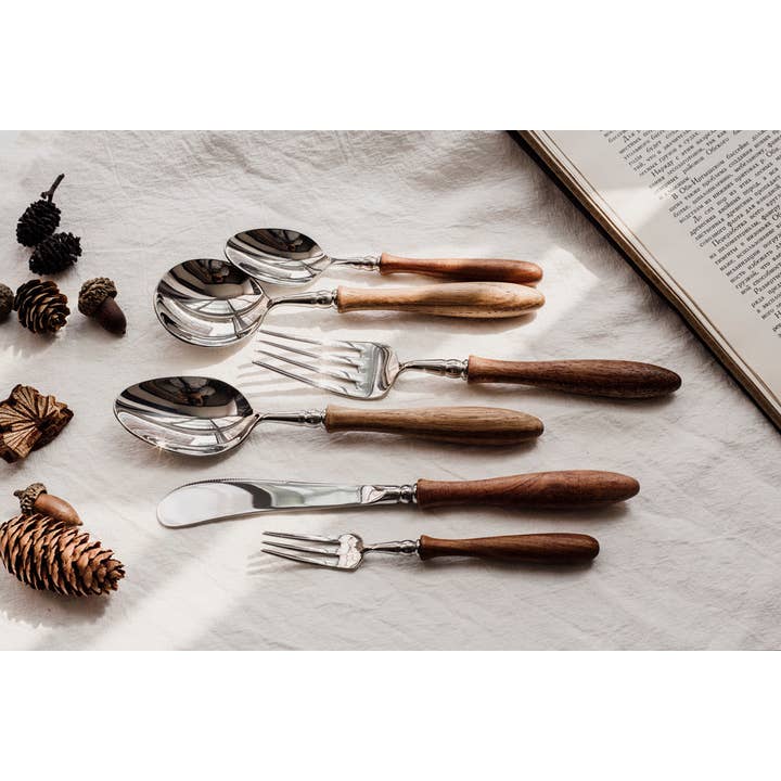 Gohobi (We cover U.S. import duties) - Wholesale Assorted Cutlery Set - Gohobi A Set of 6 Pieces Wooden Handle Cutlery8