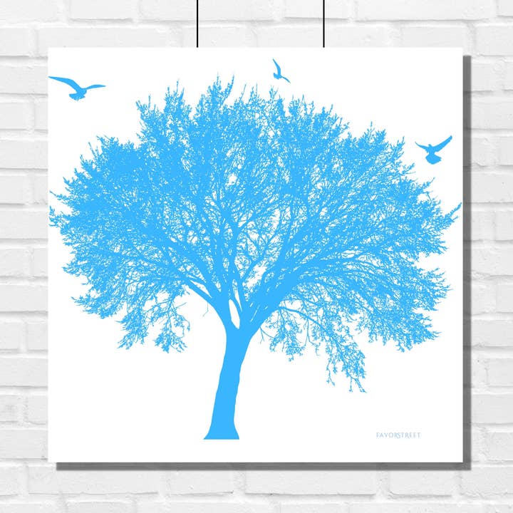 Tea Towel - Flour Sack | Tree - Blue for wholesale by FAVORSTREET