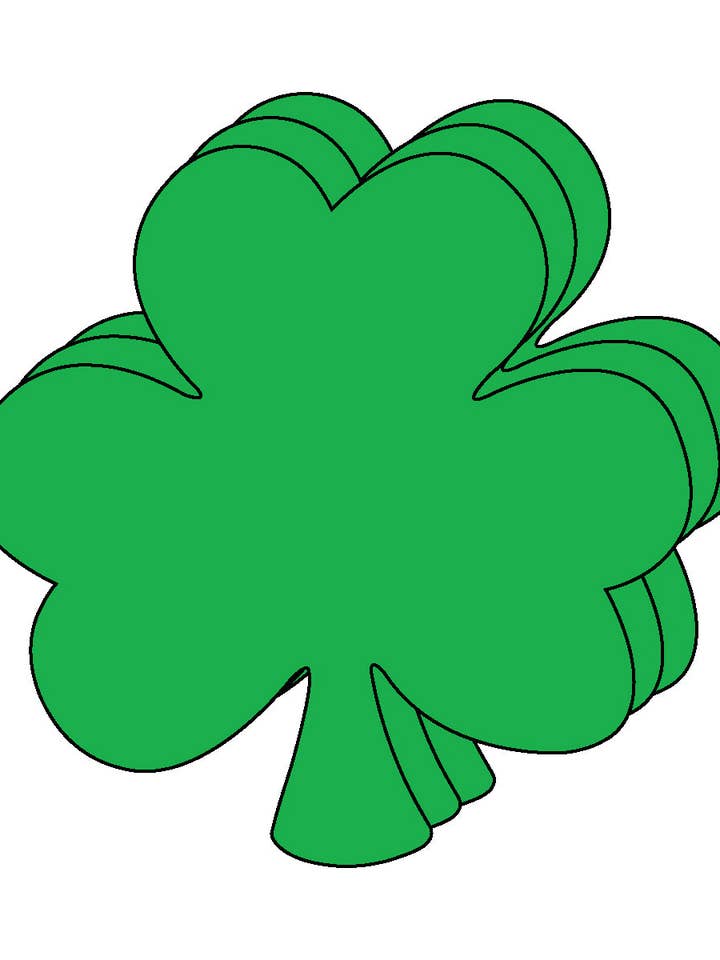 Shamrock creatieve uitsparingen in één kleur- 3" voor wholesale door Creative Shapes Etc.