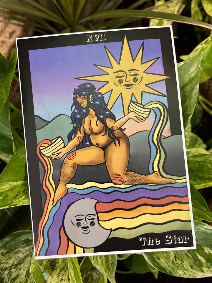 „The Star” Queer Tarot miniprint met kaartlezing voor wholesale door Autumn Eve's Art