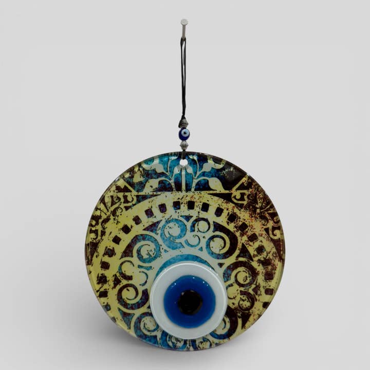 6" Fusion Glass Evil Eye - Sentinel for wholesale by Guzel Handcrafts