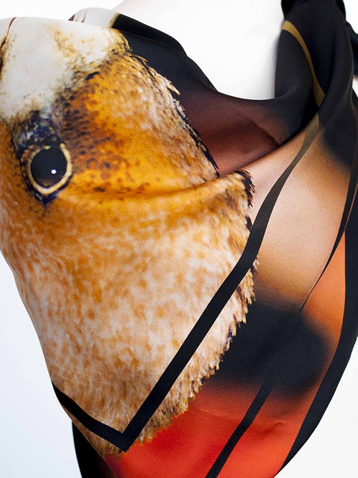 Stor firkantet silketørklæde, flamingomønster for engroshandel hos Anamorpohosis