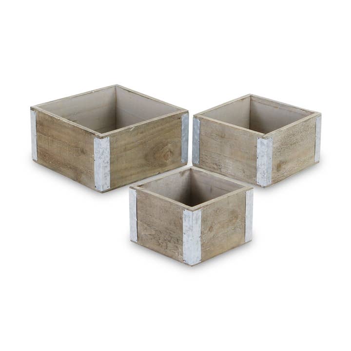 Samil Holzkisten, quadratisch, 3er-Set für den Großhandel von Cheungs Home Decor