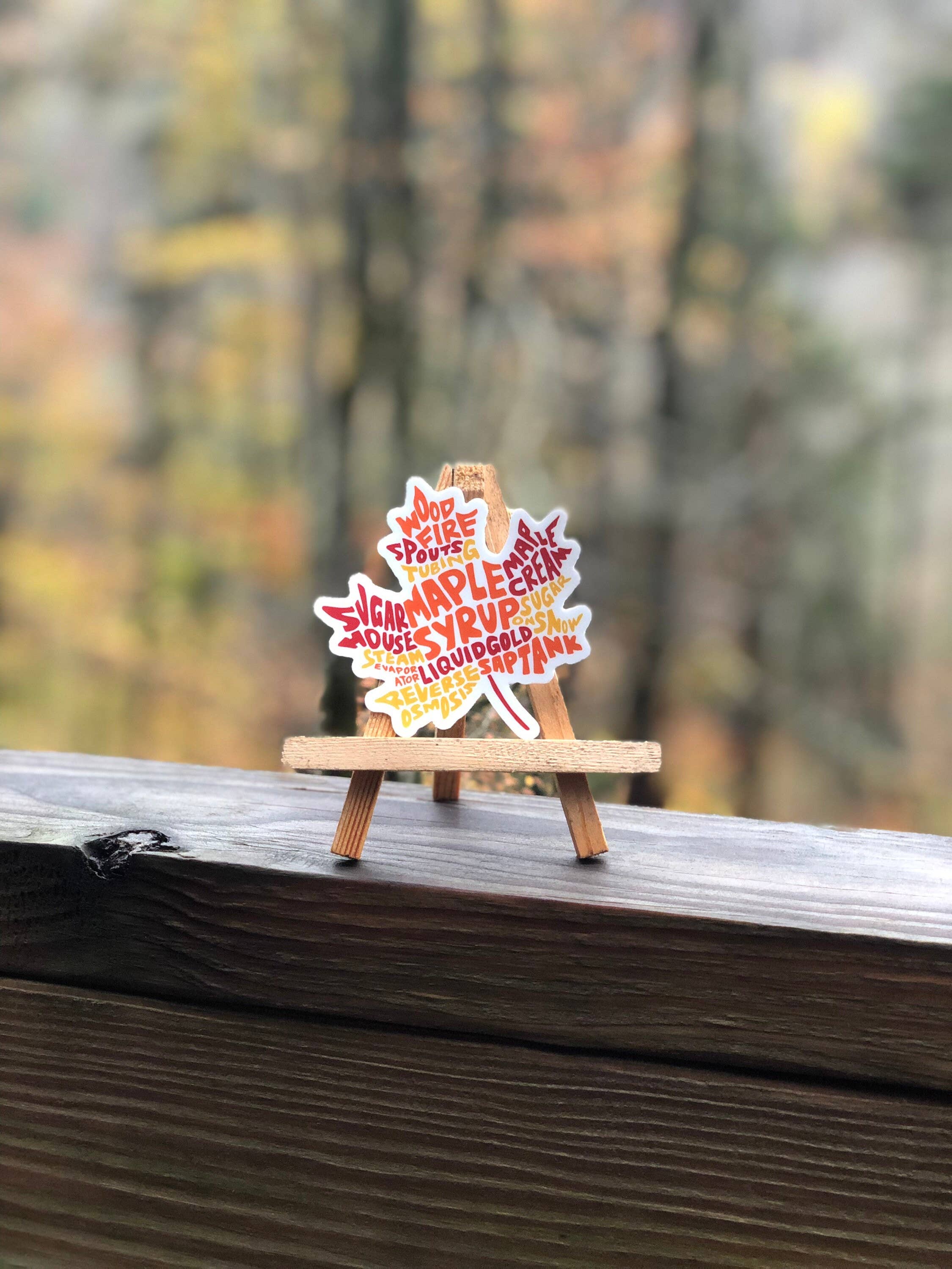 Wander On Words - Wholesale Sticker - Hand-Lettered Maple Syrup Leaf Sticker2