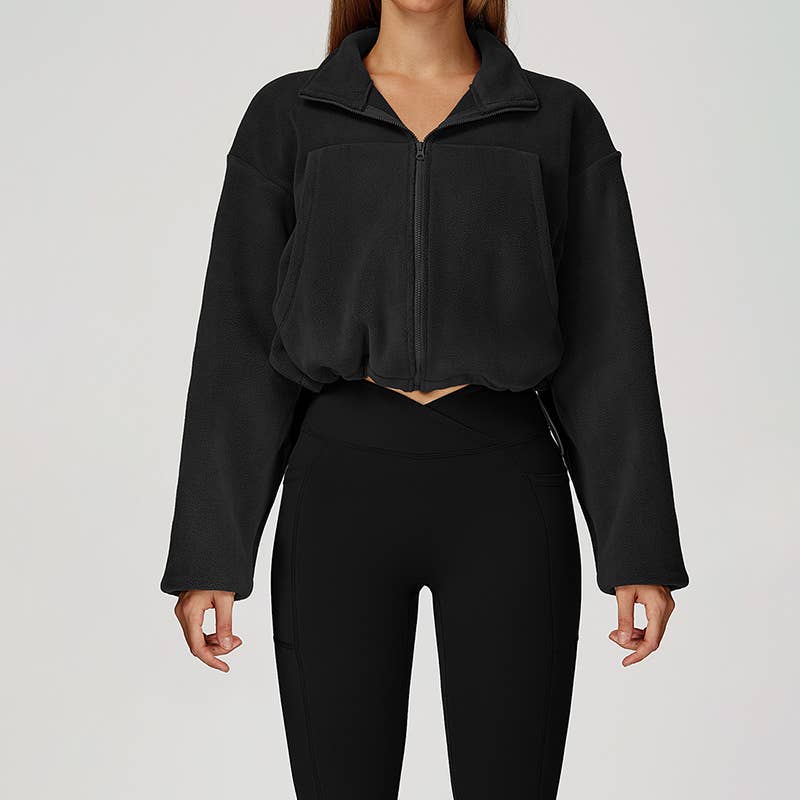 WONDERXFANS – Casaco de desporto - Mulher por atacado – Casaco polar de gola alta à prova de vento2