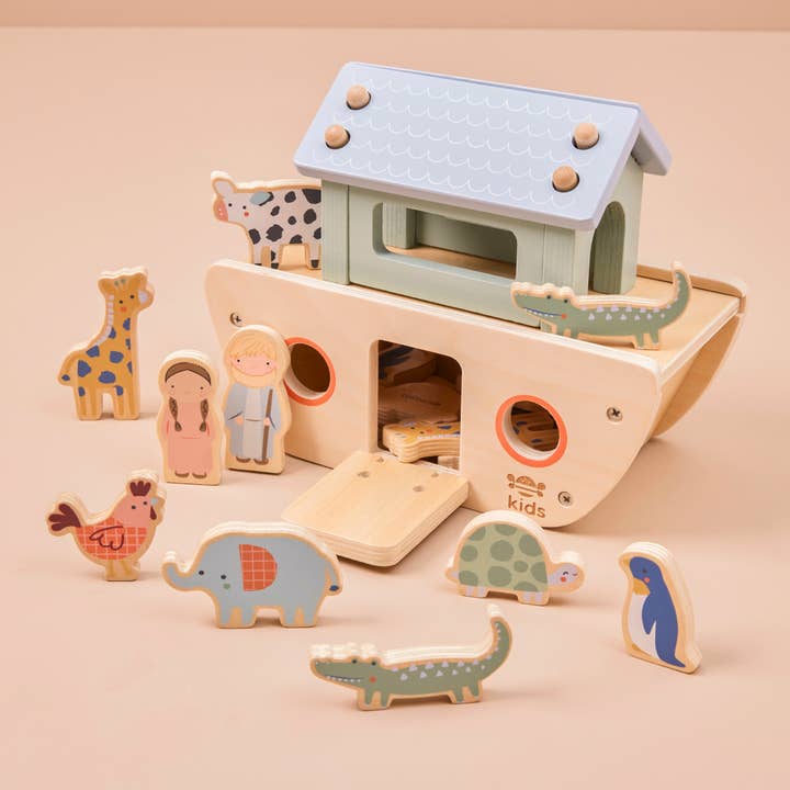 Just Bee Kids - Wholesale Wood Toy - Kids - Just Bee Kids Wooden Noah's Ark Sorter Toy (FSC)