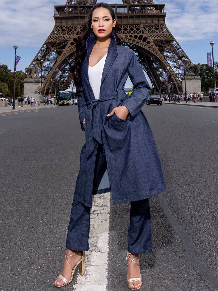 La Peony Clothing - Wholesale Trench Coat - Women's - The Alexandra Denim Trench1