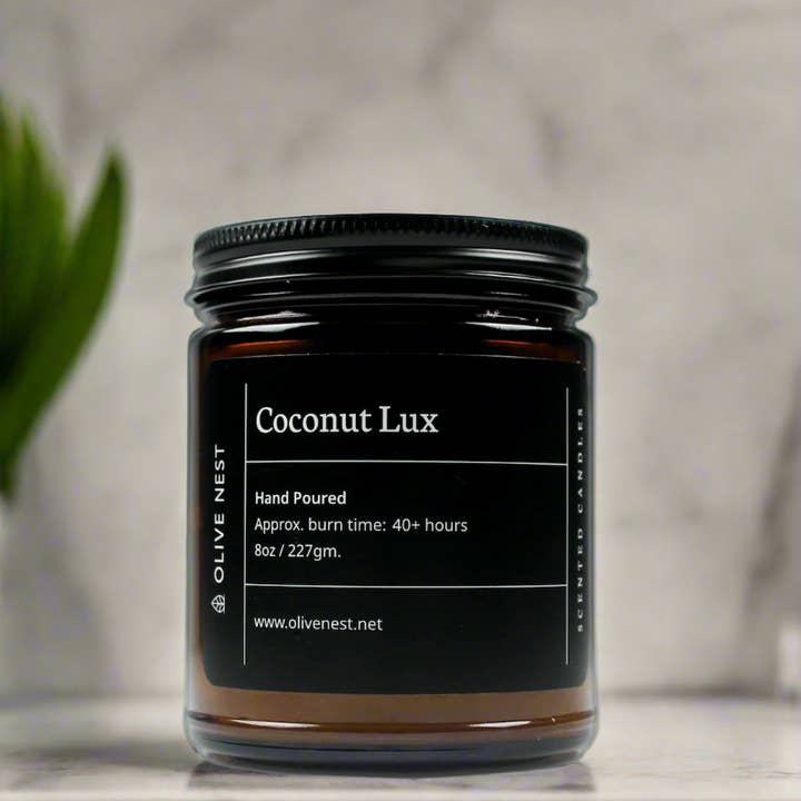 OLIVE NEST - Wholesale Jar/Filled Candle - *Best Seller* Coconut Lux Soy Blend Wood Wick Candle3