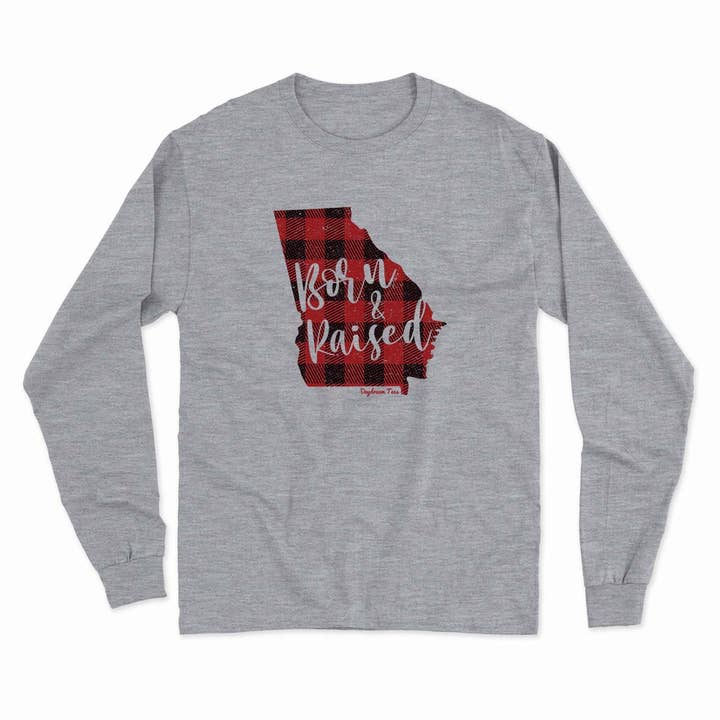 Daydream Tees Born & Raised GA Long Sleeve for wholesale by Daydream Tees