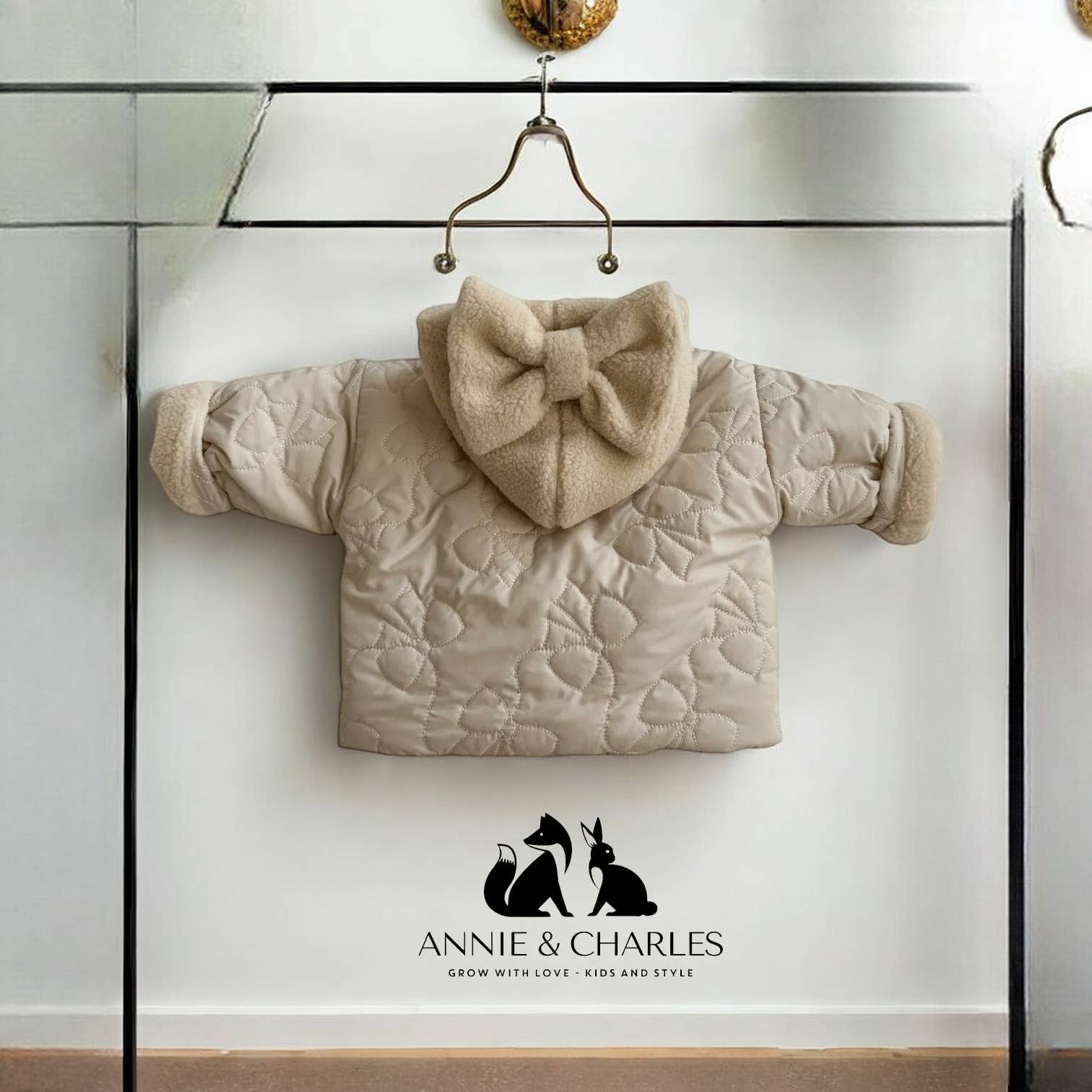 Annie & Charles - Wholesale Puffer Jacket - Kids - Annie & Charles® Bow Children's Jacket4