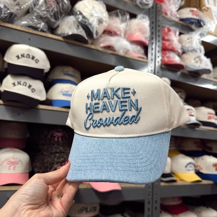 KENZKUSTOMZ - Wholesale Trucker Hat - Women's - Make Heaven Crowded - Denim Vintage Trucker Hat6
