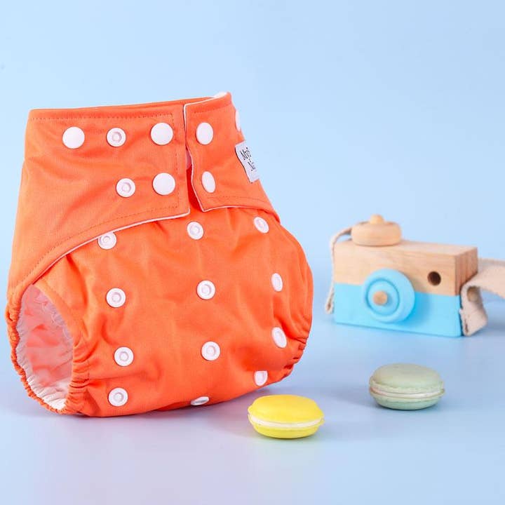 Orange Washable Diaper for wholesale by MyBabyNappy