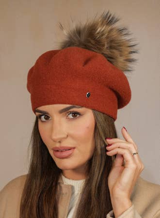 FLECHET - Wholesale Beanie - Women's - WOOL BEANIE WITH POMPOM - FLFH3801